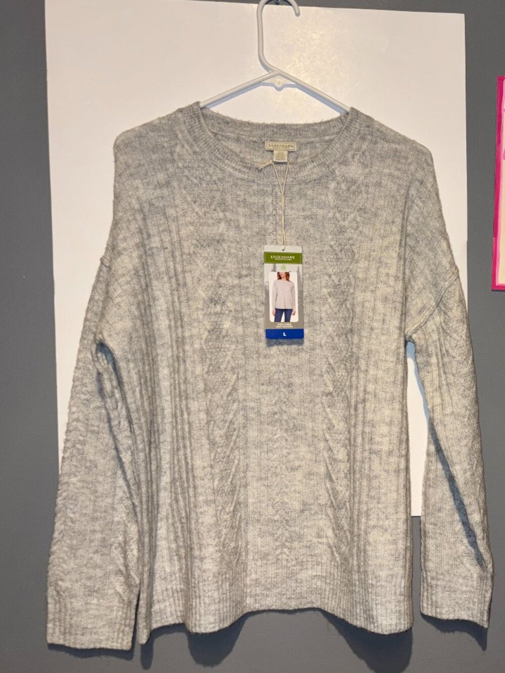 Legendary Outfitters Women's Cozy Cable Knit Crewneck Sweater